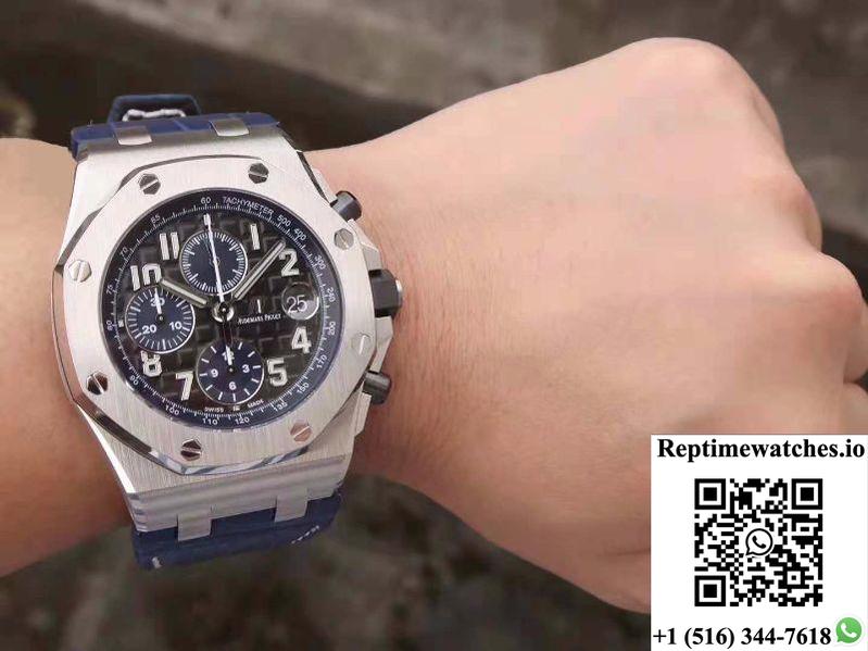 Audemars Piguet Royal Oak Offshore Chronograph 2018 Sihh 26470 Jf Factory V2 Black Textured Dial-Rep Time Watches