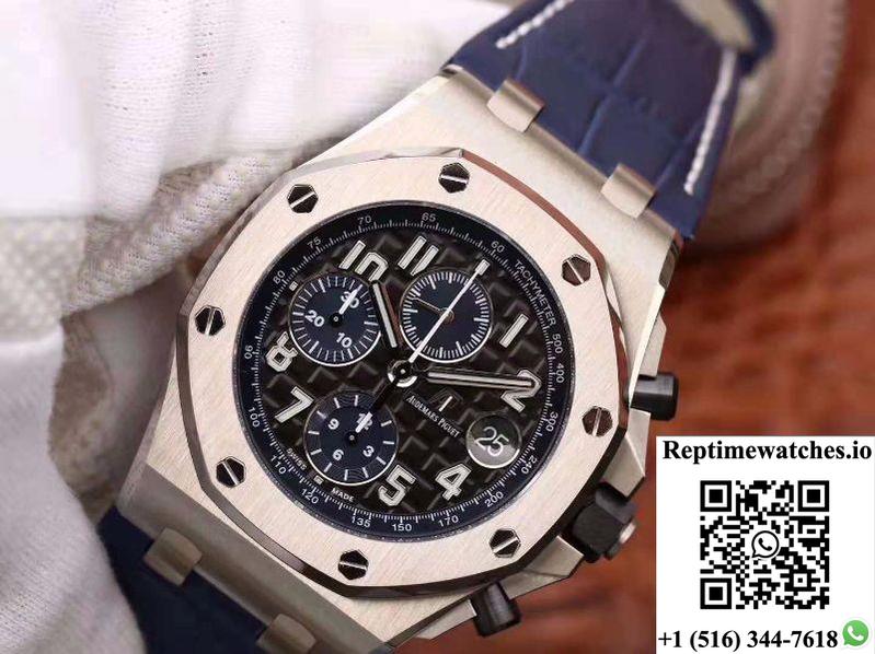Audemars Piguet Royal Oak Offshore Chronograph 2018 Sihh 26470 Jf Factory V2 Black Textured Dial-Rep Time Watches