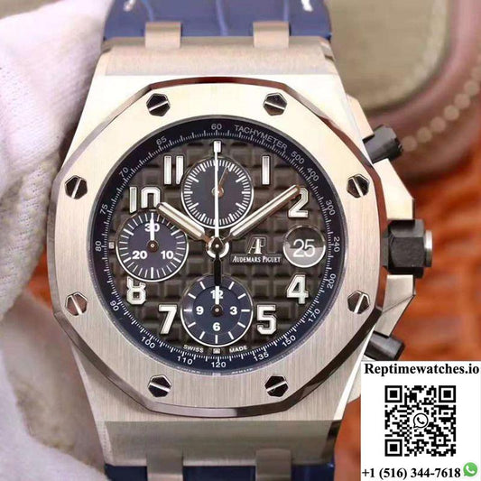 Audemars Piguet Royal Oak Offshore Chronograph 2018 Sihh 26470 Jf Factory V2 Black Textured Dial-Rep Time Watches