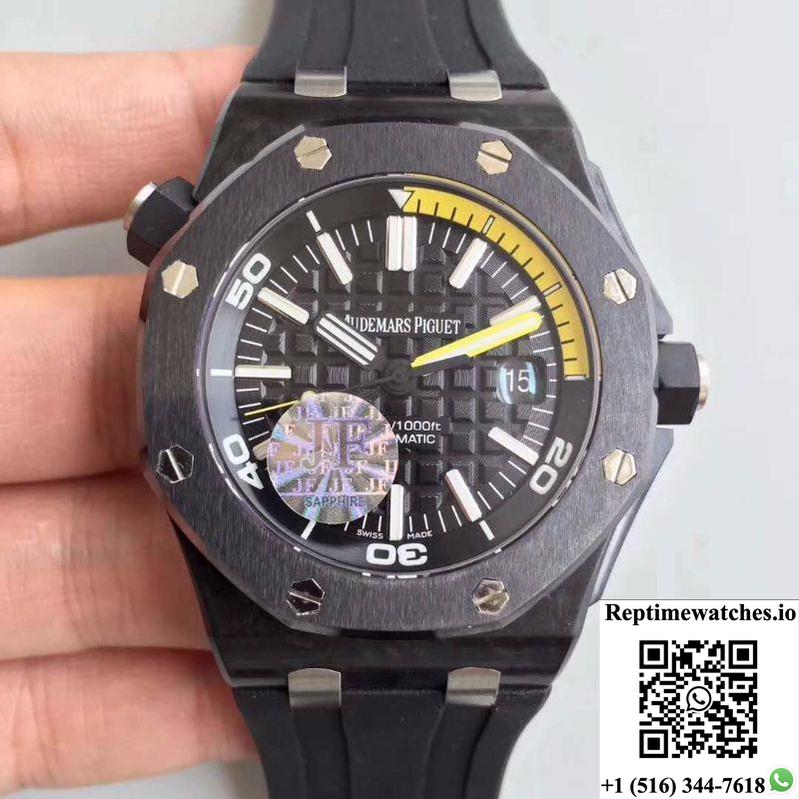 Audemars Piguet Royal Oak Offshore Diver 15706 Jf Factory Black Dial-Rep Time Watches