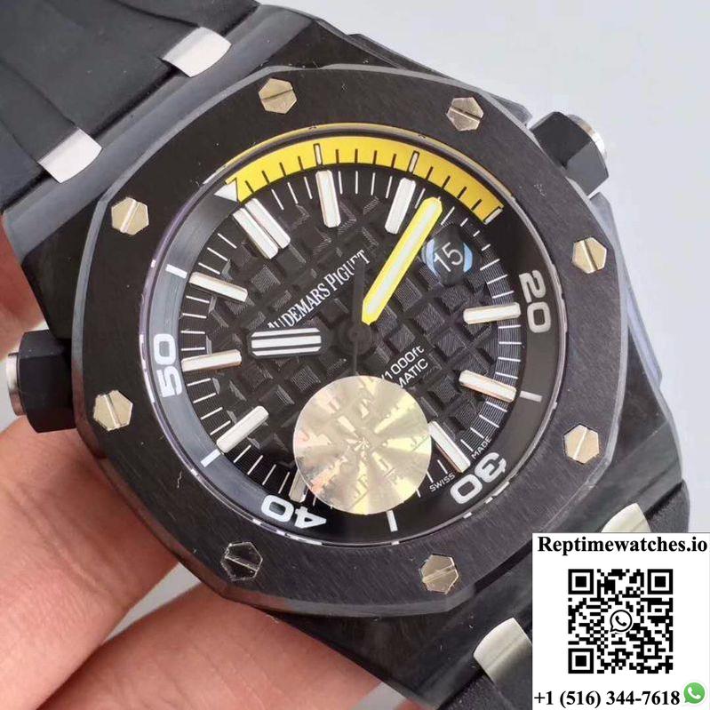 Audemars Piguet Royal Oak Offshore Diver 15706 Jf Factory Black Dial-Rep Time Watches