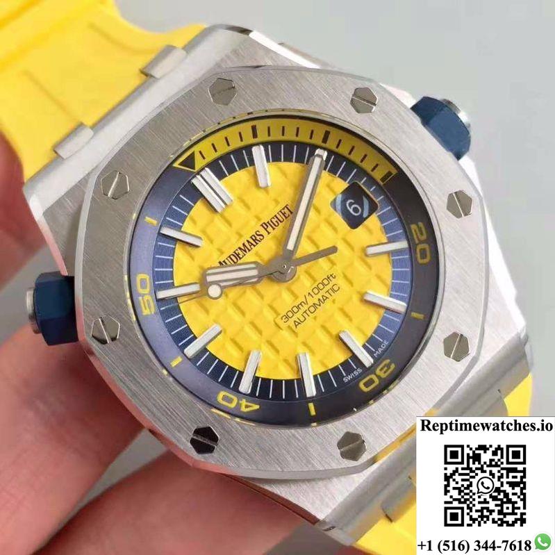Audemars Piguet Royal Oak Offshore Diver 15710St.Oo.A051Ca.01 Jf Factory V3 Yellow Dial-Rep Time Watches