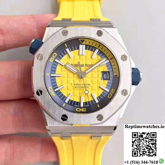 Audemars Piguet Royal Oak Offshore Diver 15710St.Oo.A051Ca.01 Jf Factory V3 Yellow Dial-Rep Time Watches