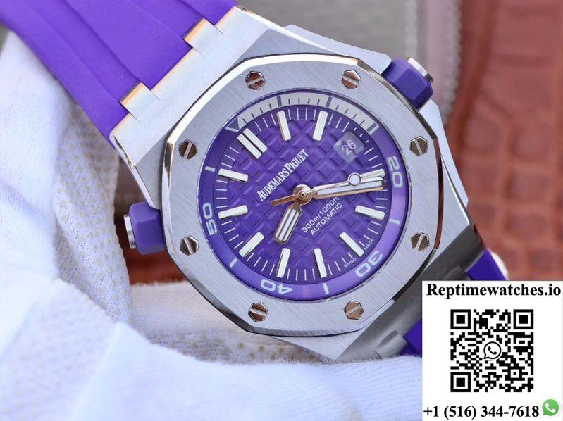 Audemars Piguet Royal Oak Offshore Diver 15710St.Oo.A077Ca.01 Purple Dial-Rep Time Watches