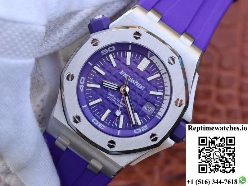 Audemars Piguet Royal Oak Offshore Diver 15710St.Oo.A077Ca.01 Purple Dial-Rep Time Watches