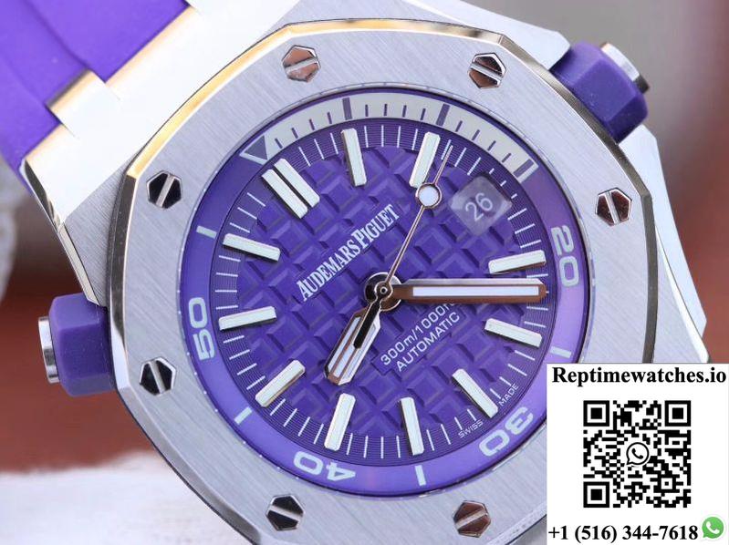 Audemars Piguet Royal Oak Offshore Diver 15710St.Oo.A077Ca.01 Purple Dial-Rep Time Watches