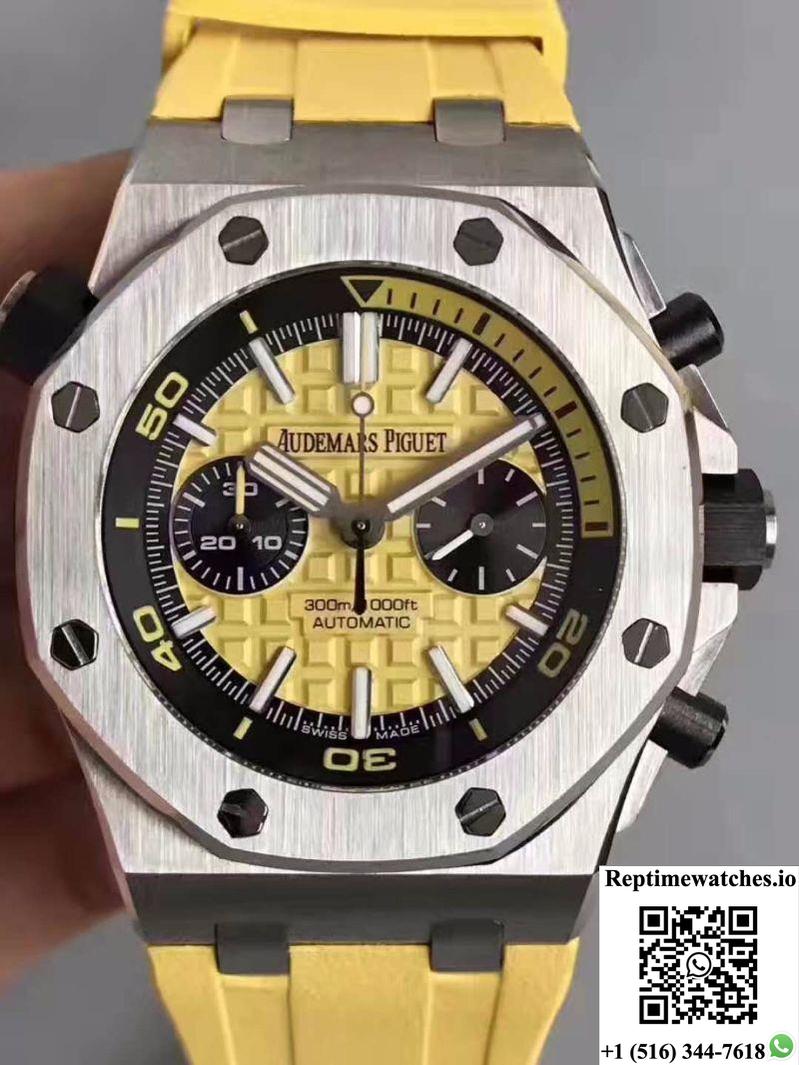 Audemars Piguet Royal Oak Offshore Diver Chronograph 26703St.Oo.A051Ca.01 Jf Factory Yellow Dial-Rep Time Watches