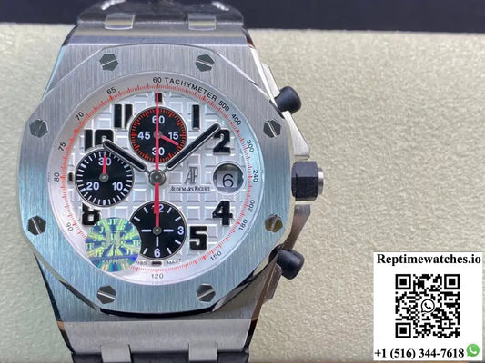 Audemars Piguet Royal Oak Offshore Panda 26170ST.OO.D101CR.02 Black Leather Strap JF Factory V2 White Dial Product Photo 1