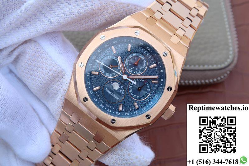 Audemars Piguet Royal Oak Perpetual Calendar 26574Or.Oo.1220Or.02 Jf Factory Blue Dial-Rep Time Watches
