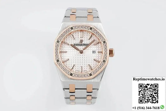 Audemars Piguet Royal Oak Quartz 33MM 67651SR.ZZ.1261SR.01 ZF Factory White Dial - Watches