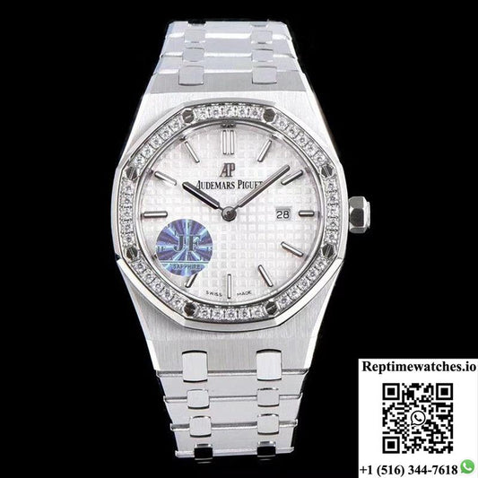 Audemars Piguet Royal Oak Quartz 67651St.Zz.1261St.01 Jf Factory White Dial-Rep Time Watches