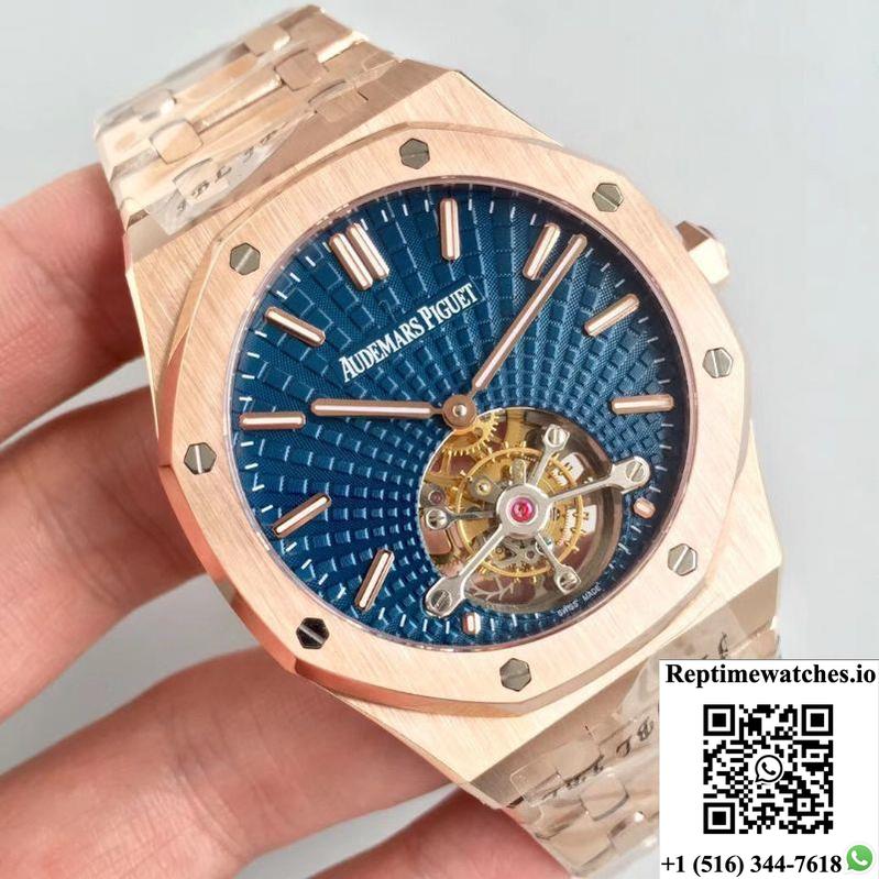 Audemars Piguet Royal Oak Tourbillon Extra Thin 26522 R8 Factory Blue Dial-Rep Time Watches