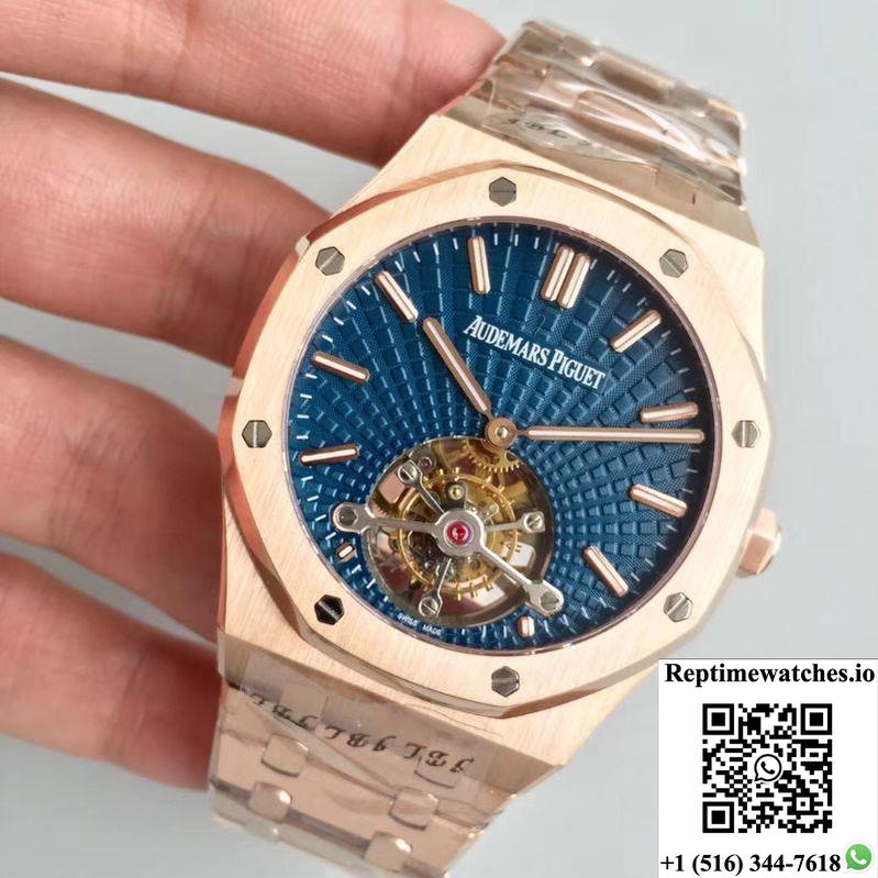 Audemars Piguet Royal Oak Tourbillon Extra Thin 26522 R8 Factory Blue Dial-Rep Time Watches