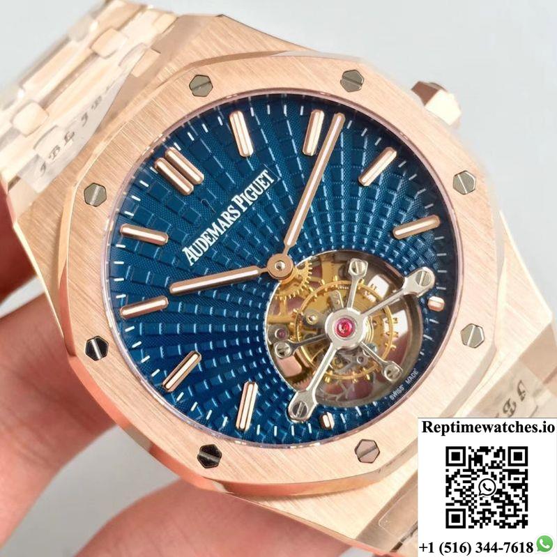 Audemars Piguet Royal Oak Tourbillon Extra Thin 26522 R8 Factory Blue Dial-Rep Time Watches