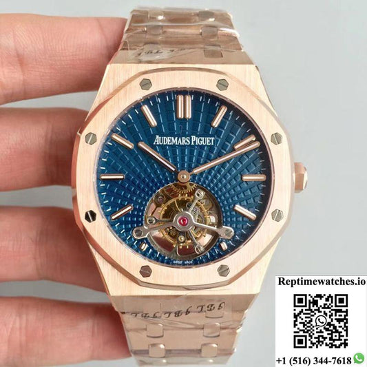 Audemars Piguet Royal Oak Tourbillon Extra Thin 26522 R8 Factory Blue Dial-Rep Time Watches