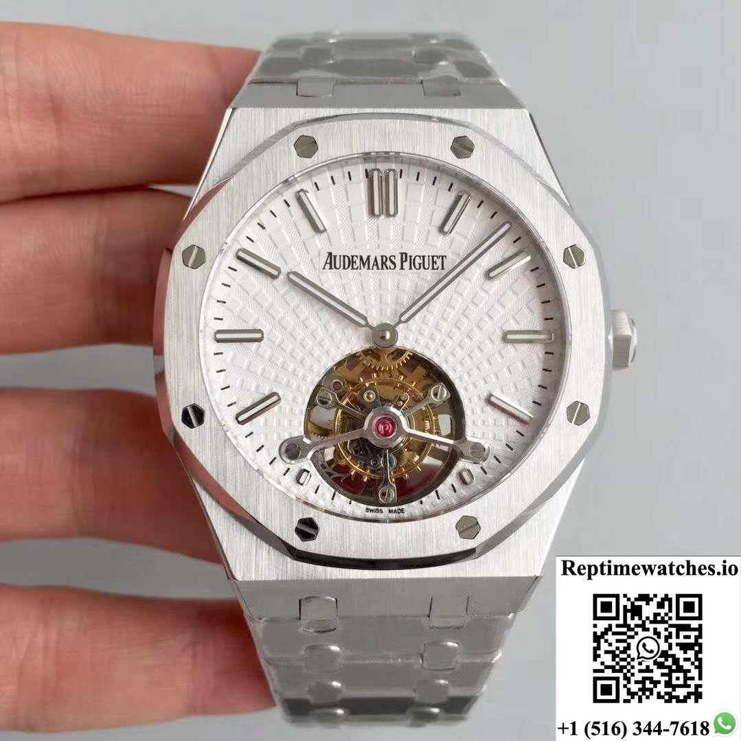 Audemars Piguet Royal Oak Tourbillon Extra Thin 26522 White Dial R8 Factory-Rep Time Watches