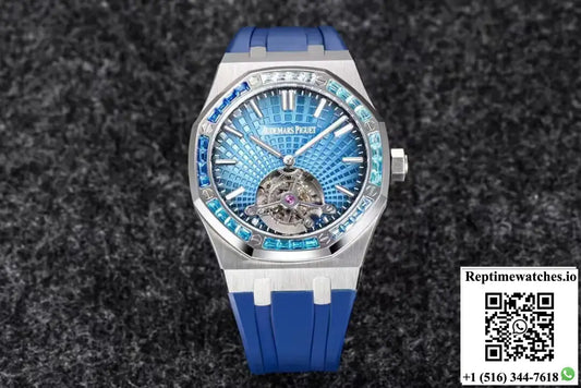 Audemars Piguet Royal Oak Tourbillon R8 Factory V3 Blue Rubber Strap AI Factory