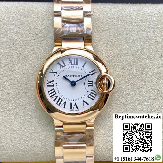 Ballon Bleu De Cartier 28MM WGBB0007 V6 Factory Rose Gold AI Factory