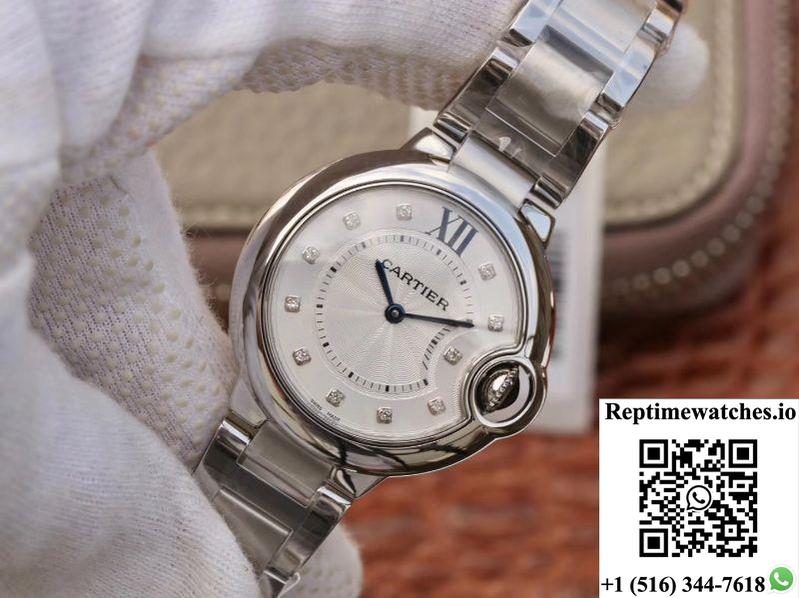 Ballon Bleu De Cartier 33Mm V6 Factory White Dial-Rep Time Watches