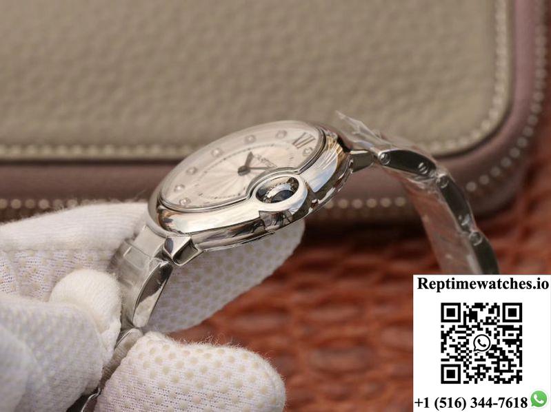 Ballon Bleu De Cartier 33Mm V6 Factory White Dial-Rep Time Watches