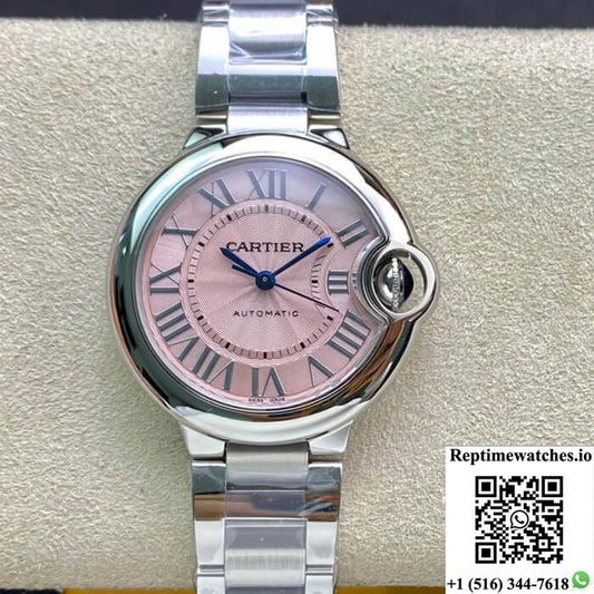 Ballon Bleu De Cartier 33Mm W6920100 V6 Factory Pink Dial-Rep Time Watches