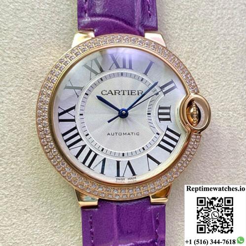 Ballon Bleu De Cartier 36Mm Wjbb0009 3K Factory Purple Leather Strap-Rep Time Watches