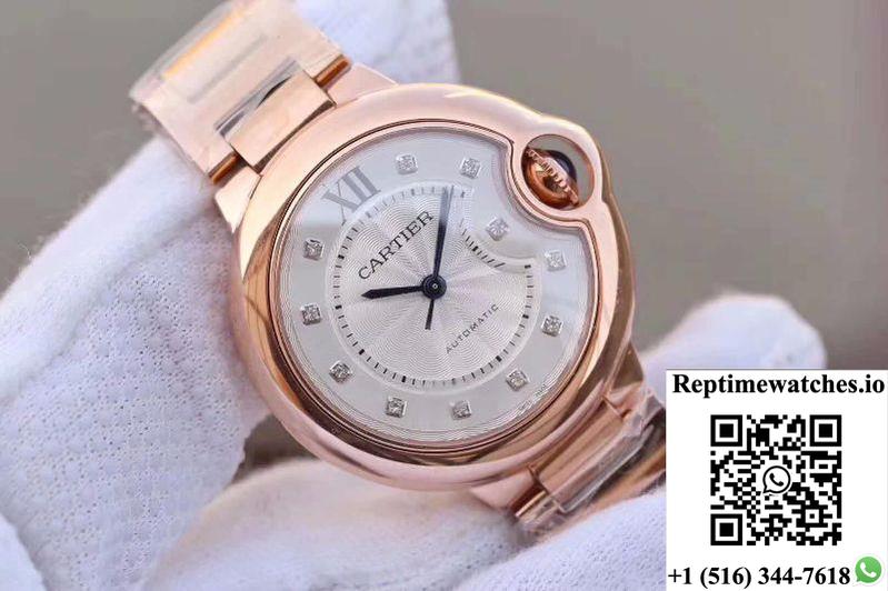 Ballon Bleu De Cartier Ladies 33 We902062 V9 Factory White Textured Dial-Rep Time Watches