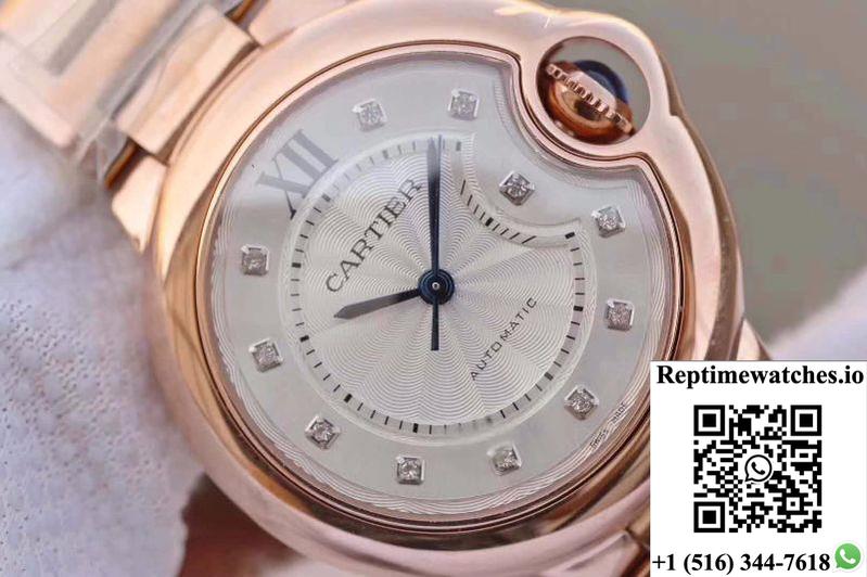 Ballon Bleu De Cartier Ladies 33 We902062 V9 Factory White Textured Dial-Rep Time Watches