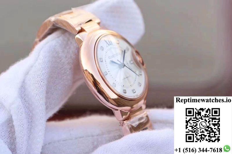 Ballon Bleu De Cartier Ladies 33 We902062 V9 Factory White Textured Dial-Rep Time Watches