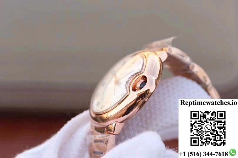 Ballon Bleu De Cartier Ladies 33 We902062 V9 Factory White Textured Dial-Rep Time Watches