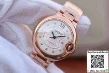 Ballon Bleu De Cartier Ladies 33 WE902062 V9 Factory White Textured Dial - Watches