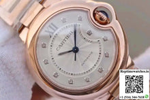 Ballon Bleu De Cartier Ladies 33 WE902062 V9 Factory White Textured Dial - Watches