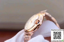 Ballon Bleu De Cartier Ladies 33 WE902062 V9 Factory White Textured Dial - Watches