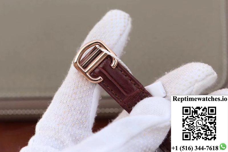 Ballon Bleu De Cartier Ladies 33Mm V6 Factory 18K Rose Gold Case White Dial-Rep Time Watches