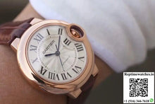 Ballon Bleu De Cartier Ladies 33mm V6 Factory 18K Rose Gold Case White Dial - Watches