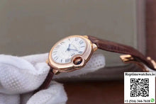 Ballon Bleu De Cartier Ladies 33mm V6 Factory 18K Rose Gold Case White Dial - Watches