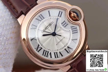 Ballon Bleu De Cartier Ladies 33mm V6 Factory 18K Rose Gold Case White Dial - Watches