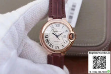 Ballon Bleu De Cartier Ladies 33mm V6 Factory 18K Rose Gold Case White Dial - Watches