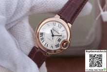 Ballon Bleu De Cartier Ladies 33mm V6 Factory 18K Rose Gold Case White Dial - Watches