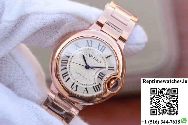 Ballon Bleu De Cartier Ladies 33Mm W6920068 V9 Factory White Textured Dial-Rep Time Watches