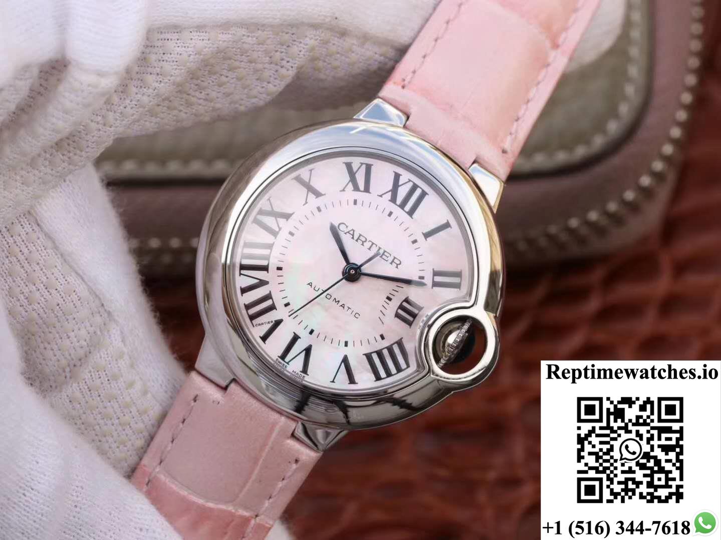 Ballon Bleu De Cartier Ladies 33Mm Wsbb0002 V6 Factory Pink Dial-Rep Time Watches