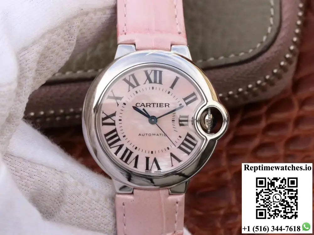 Ballon Bleu De Cartier Ladies 33MM WSBB0002 V6 Factory Pink Dial - Watches