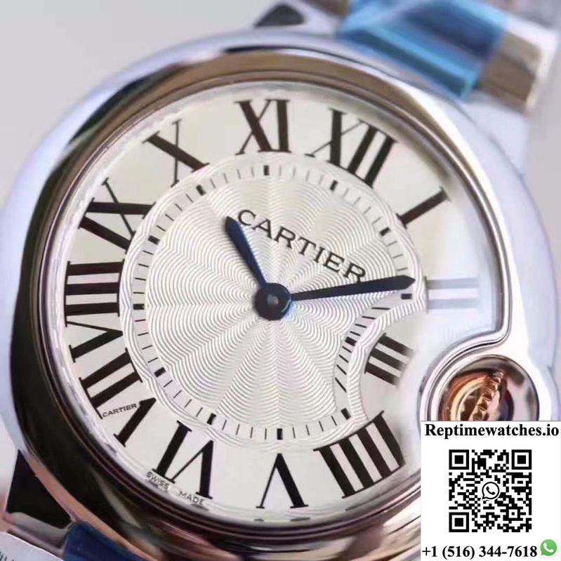 Ballon Bleu De Cartier Ladies W6920033 36Mm V6 Factory White Textured Dial-Rep Time Watches