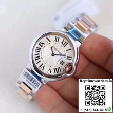 Ballon Bleu De Cartier Ladies W6920033 36MM V6 Factory White Textured Dial - Watches