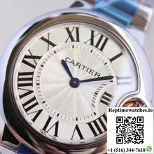 Ballon Bleu De Cartier Ladies W6920033 36MM V6 Factory White Textured Dial - Watches