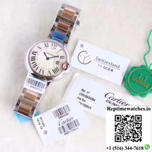 Ballon Bleu De Cartier Ladies W6920033 36MM V6 Factory White Textured Dial - Watches