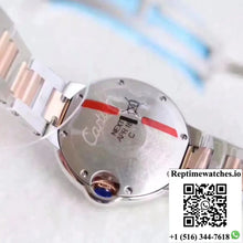 Ballon Bleu De Cartier Ladies W6920033 36MM V6 Factory White Textured Dial - Watches
