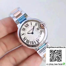 Ballon Bleu De Cartier Ladies W6920033 36MM V6 Factory White Textured Dial - Watches