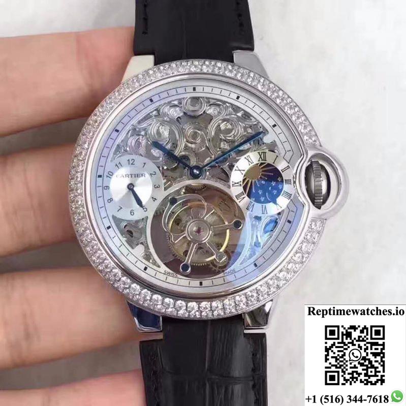 Ballon Bleu De Cartier Tourbillon Silver Dial-Rep Time Watches