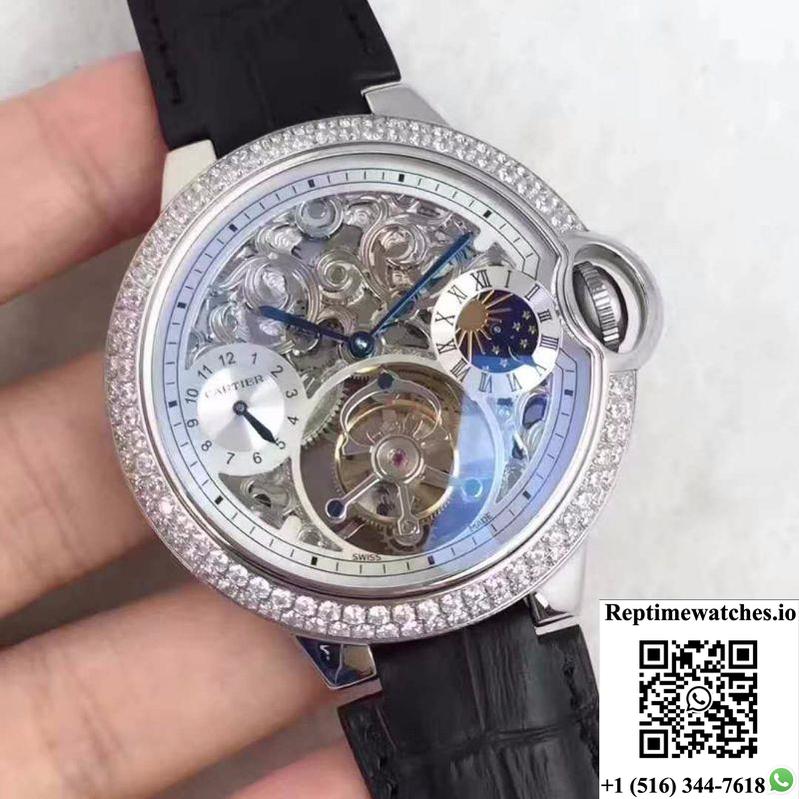 Ballon Bleu De Cartier Tourbillon Silver Dial-Rep Time Watches
